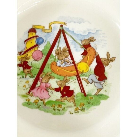 Bunnykins Fun Park Celebration Lipped Bowl 1936 Royal Doulton bone china - Picture 7 of 12